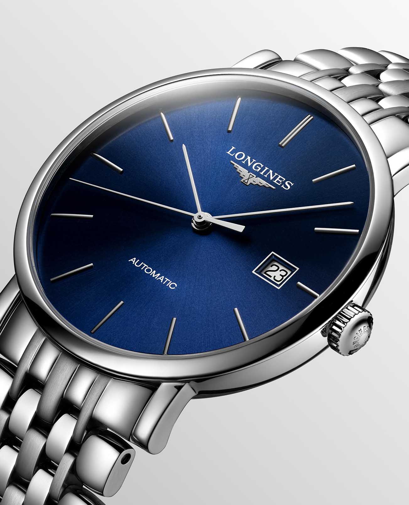 Longines Longines Elegant Collection L4.910.4.92.6 мужские часы синий циферблат на запястье